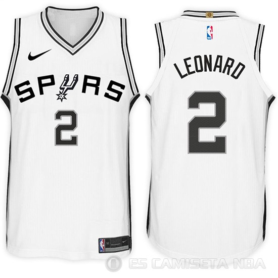 Camiseta Kawhi Leonard #2 San Antonio Spurs 2017-18 Blanco - Haga un click en la imagen para cerrar